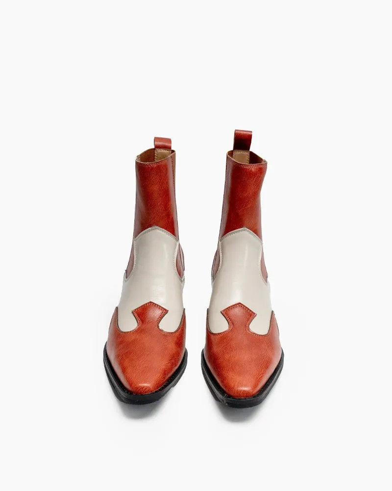 Retro Genuine Leather Belt Buckle Ankle Boots
