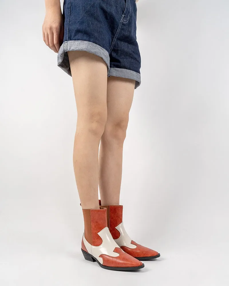 Retro Genuine Leather Belt Buckle Ankle Boots