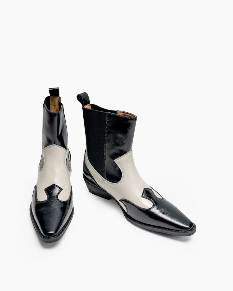 Retro Genuine Leather Belt Buckle Ankle Boots