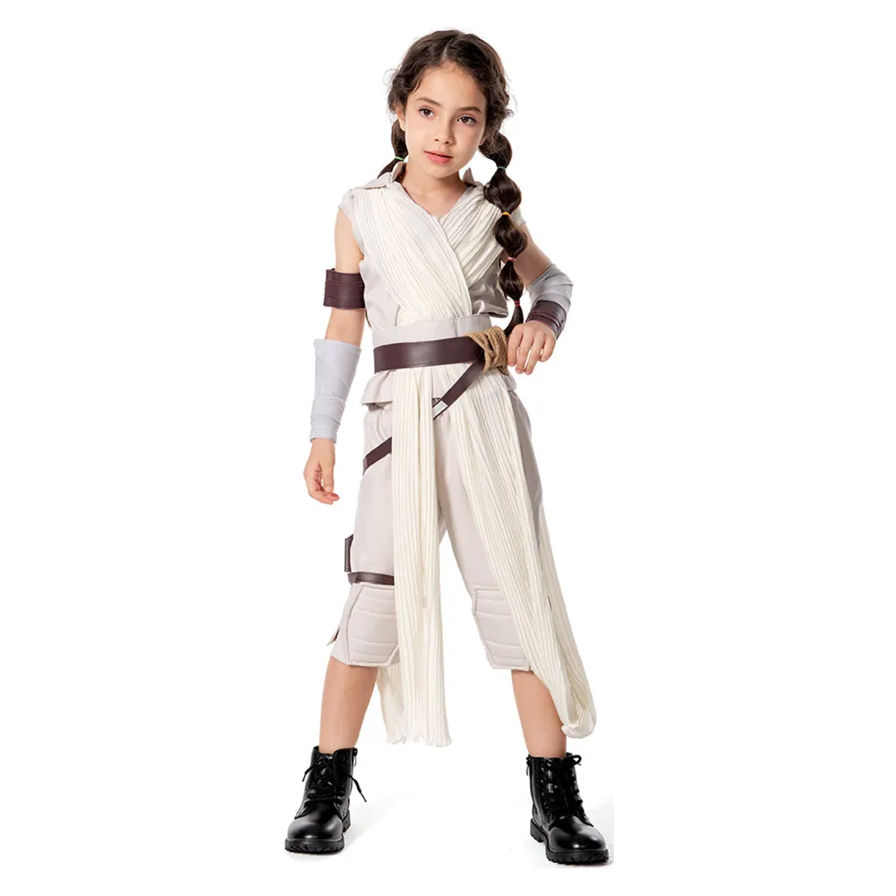 Rey The Rise of Skywalker Halloween Carnival Suit Rey Cosplay Costume Kids Children Outfit