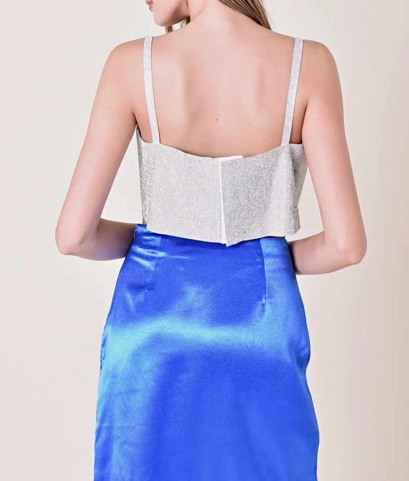 Rhinestone Loose Crop Top