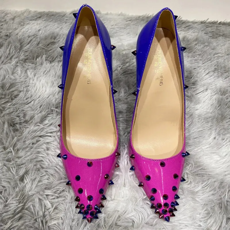 Rivet high heelsWomen's pointed high heels