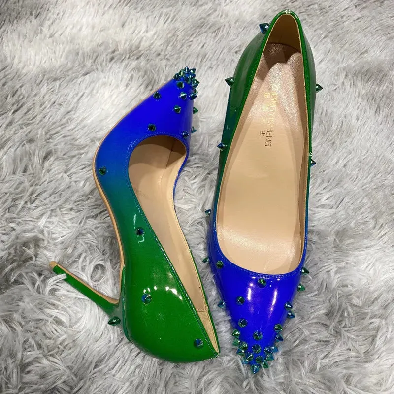 Rivet high heelsWomen's pointed high heels