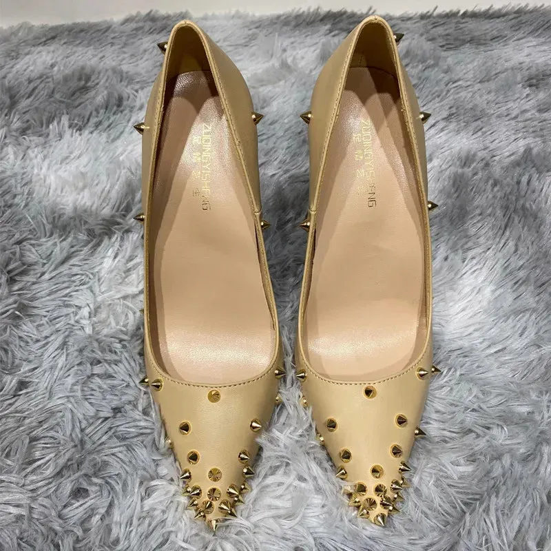Rivet high heelsWomen's pointed high heels