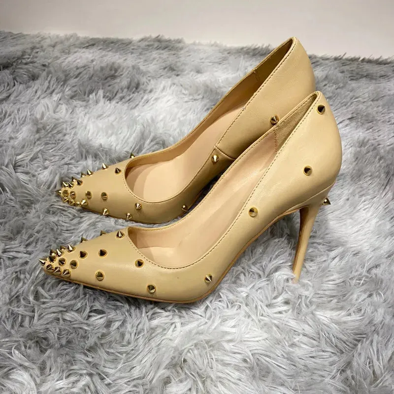 Rivet high heelsWomen's pointed high heels