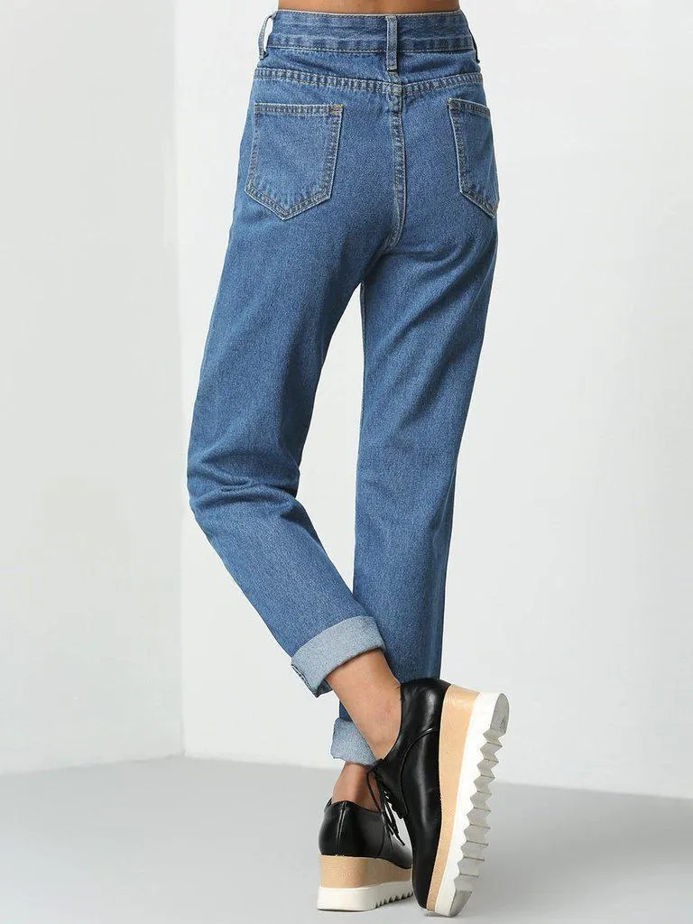 Rolled Up Mom Jeans
