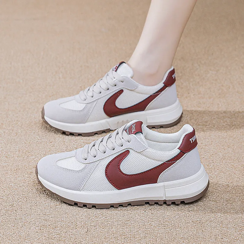 Round Toe Contrast Mesh Breathable Athletic