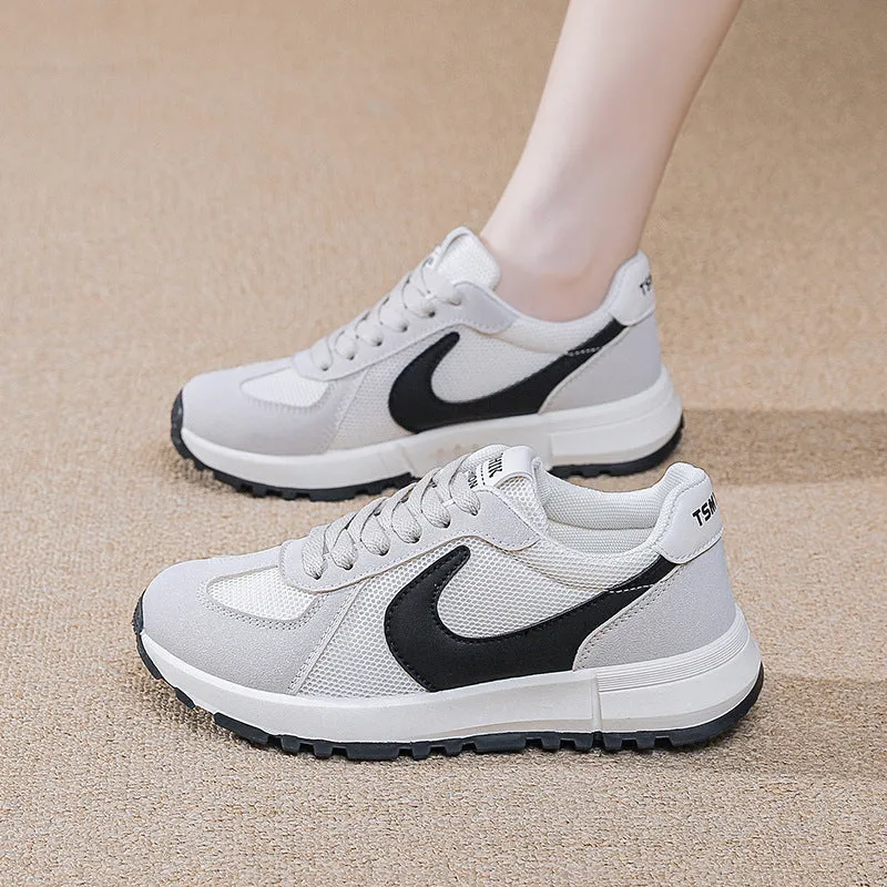 Round Toe Contrast Mesh Breathable Athletic