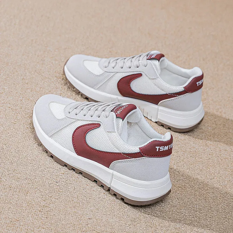 Round Toe Contrast Mesh Breathable Athletic