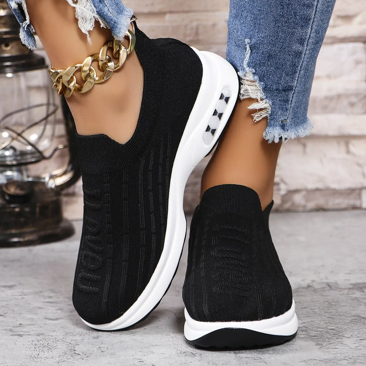 Round Toe Mesh Loafers Slip On