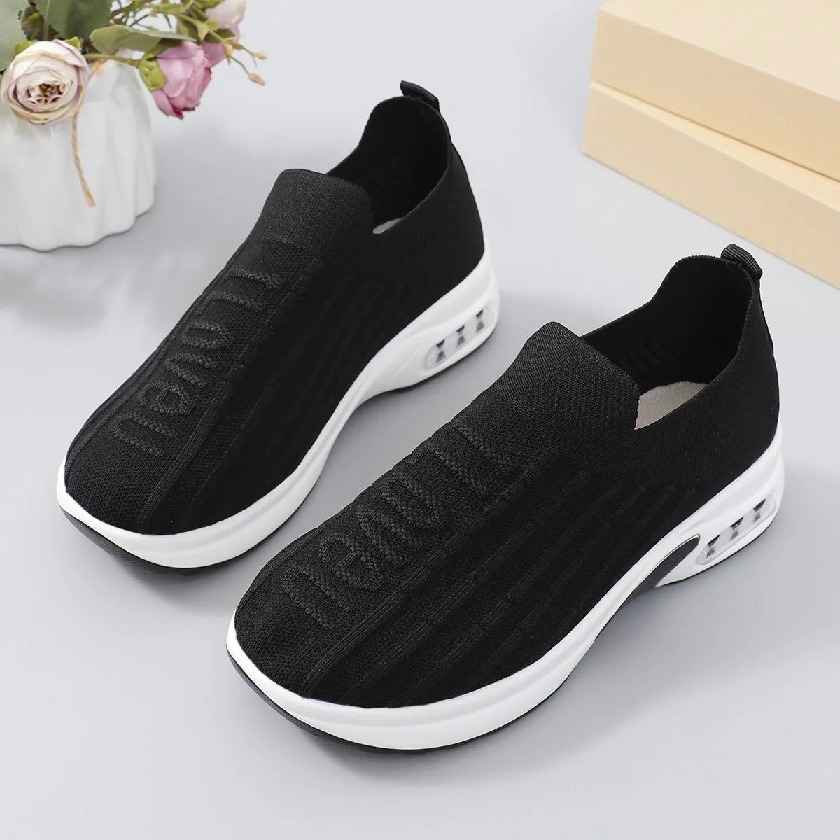 Round Toe Mesh Loafers Slip On