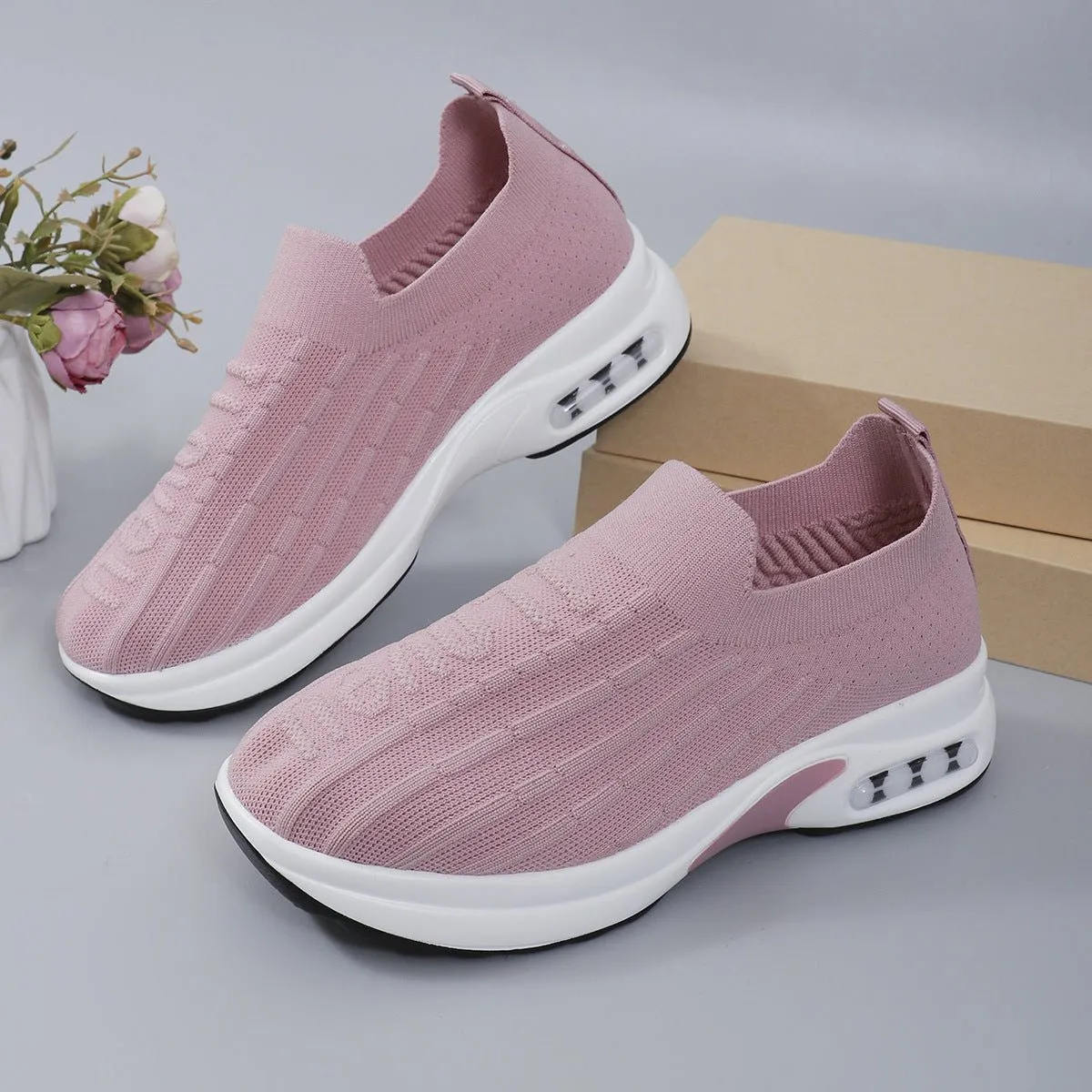Round Toe Mesh Loafers Slip On