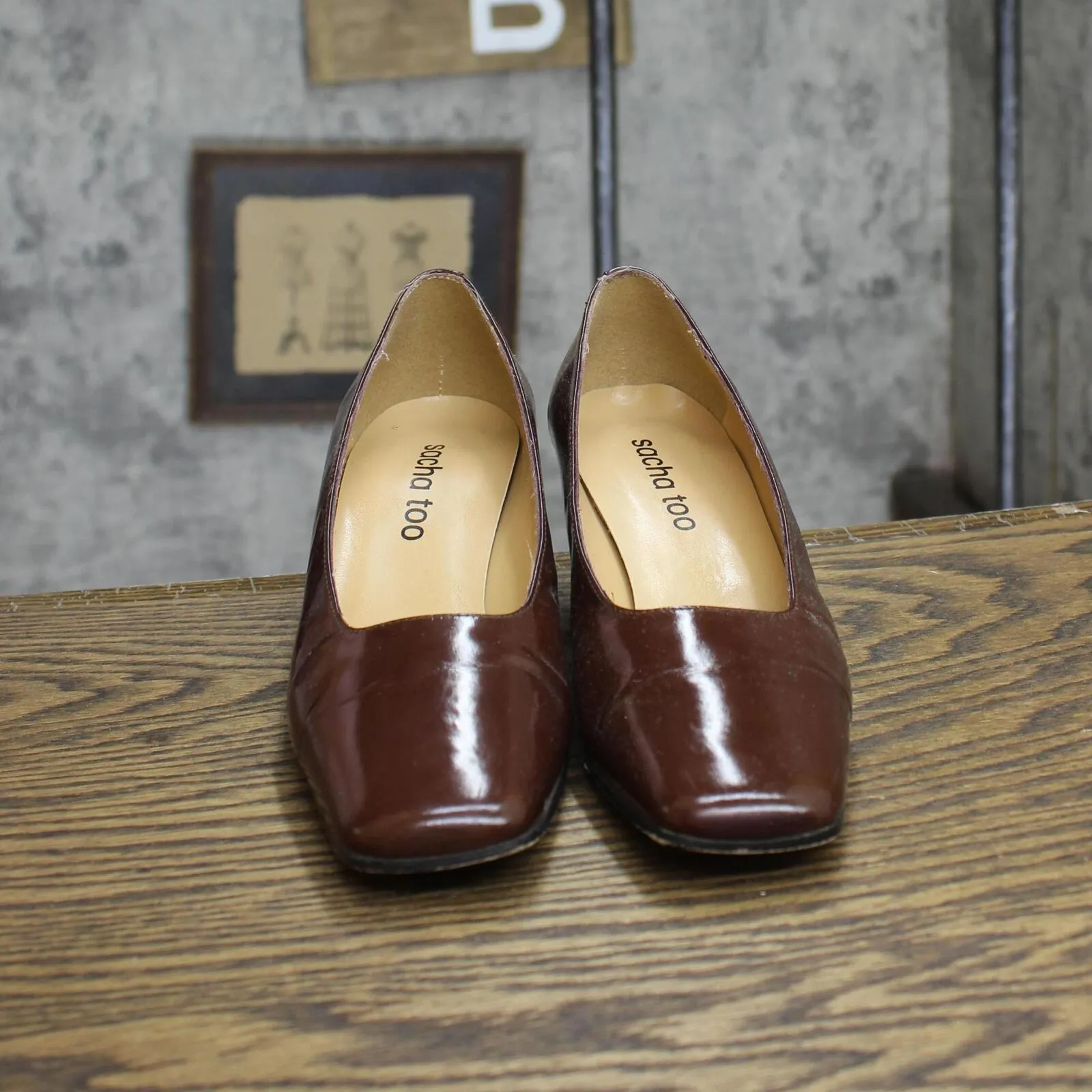 Sacha Too Womens Vintage Block Heels 1673edcfa1f5d1 Brown 6B