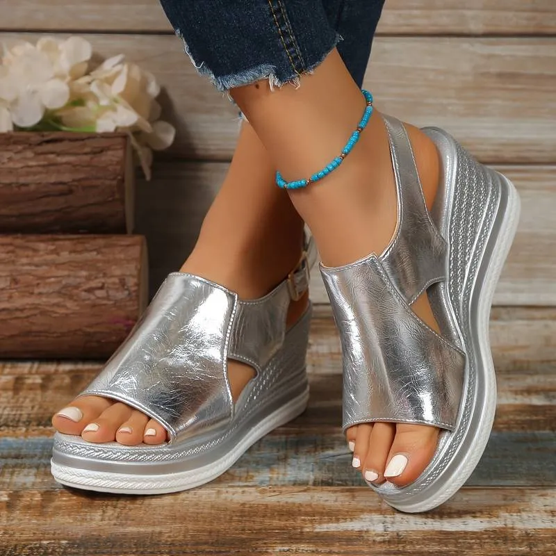 Saffire | Metallic Wedge Chic Sandal