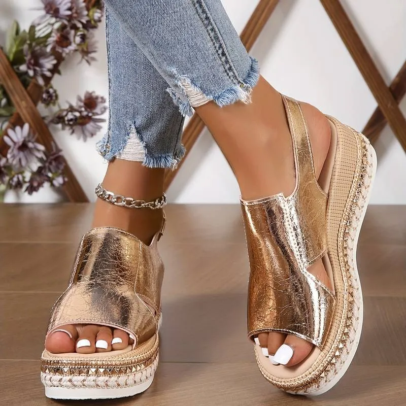 Saffire | Metallic Wedge Chic Sandal