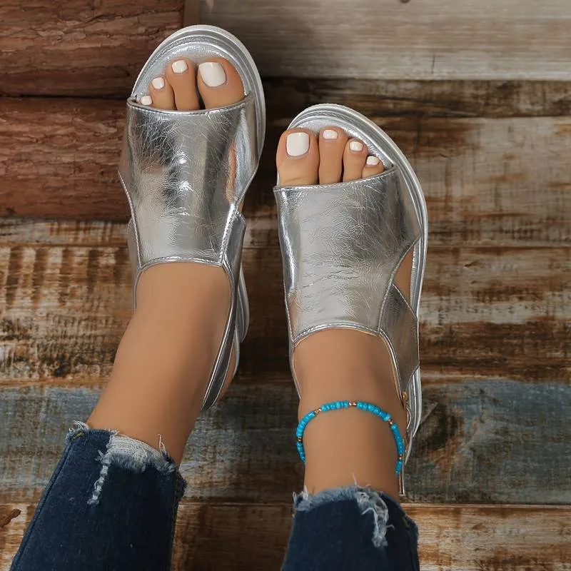 Saffire | Metallic Wedge Chic Sandal