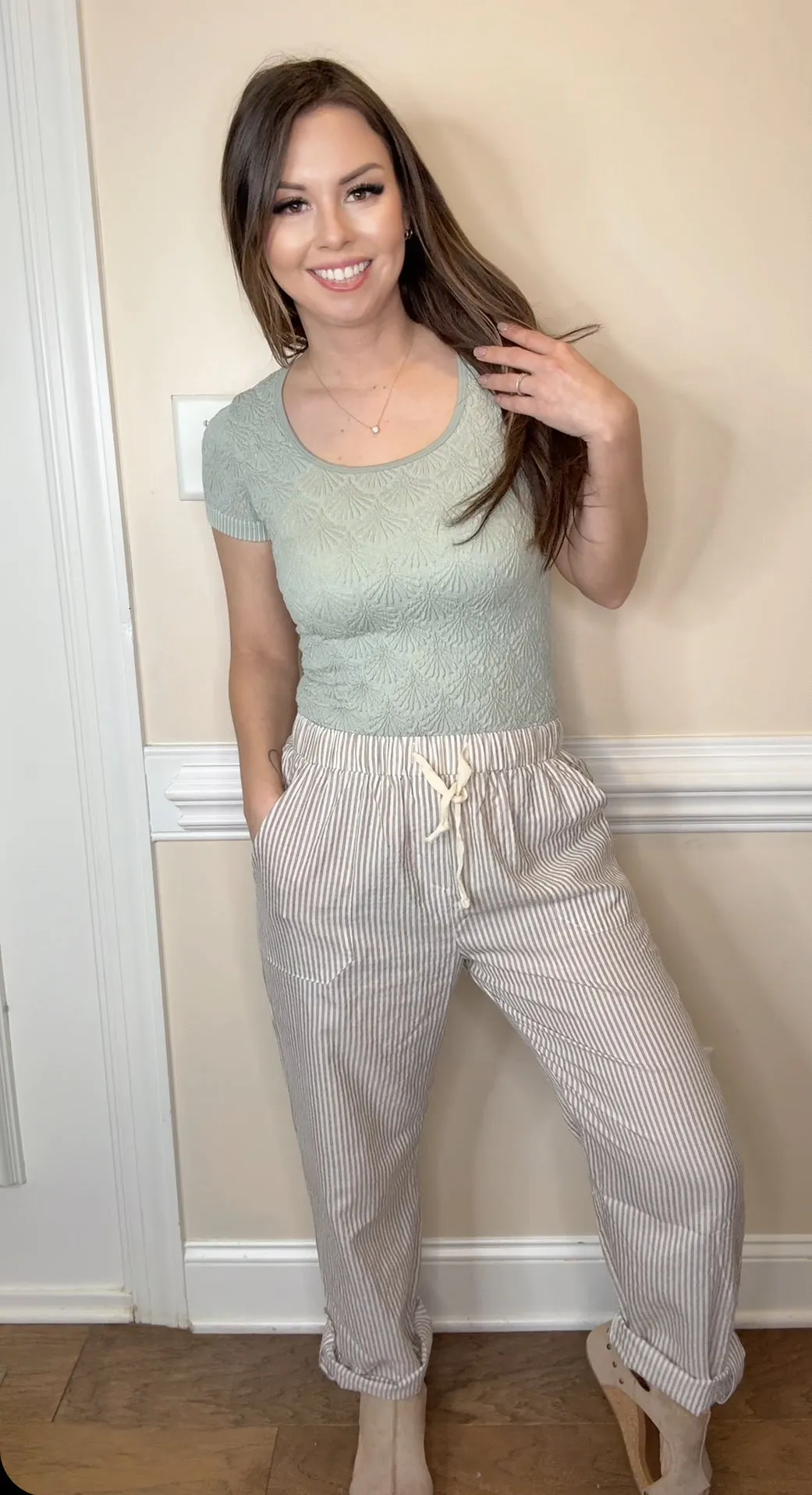 Sage Seashell Top