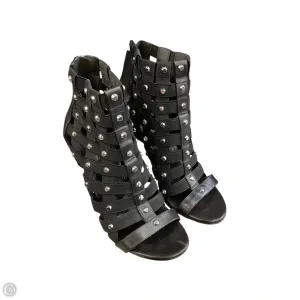 Sandals Heels Stiletto By Michael By Michael Kors In Black & Silver, Size: 5