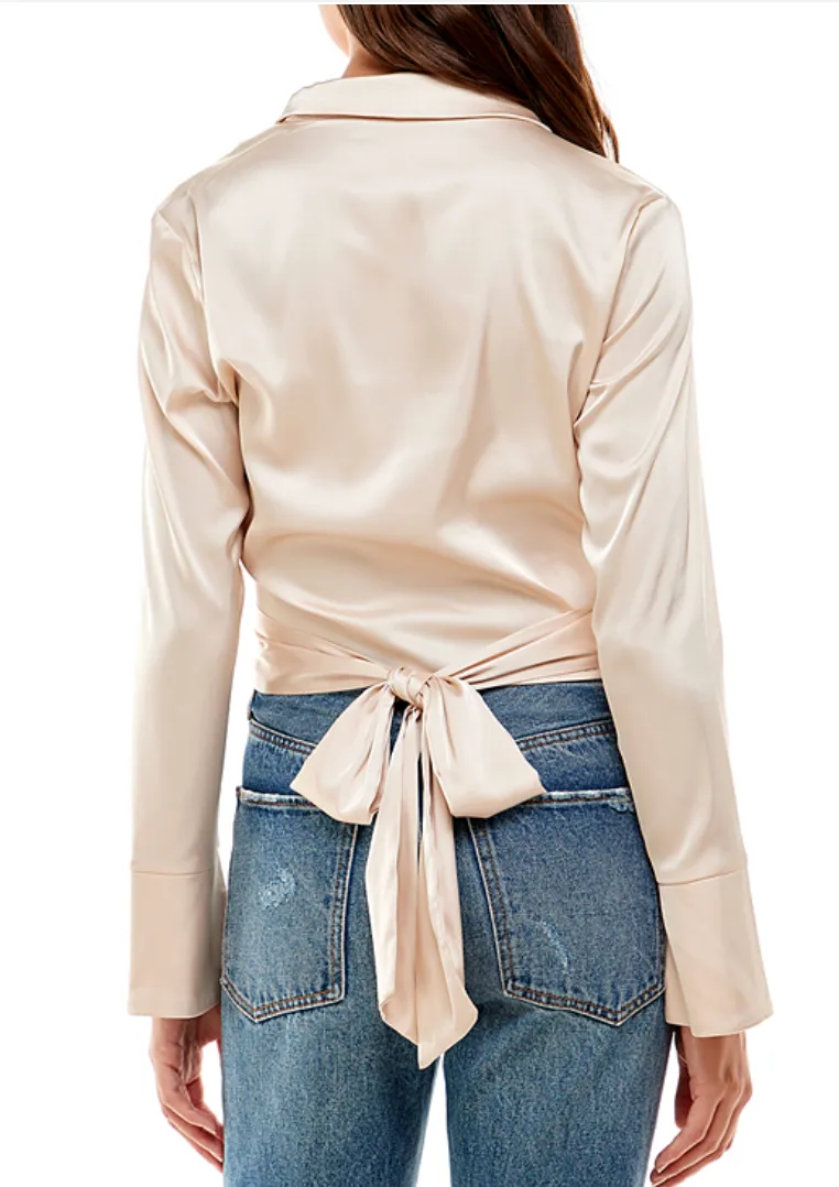 Satin Wrap Crop Top