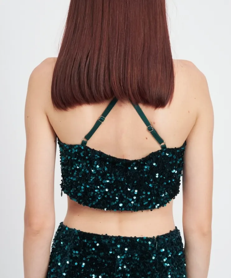 Sequin Cross Back Tank Top
