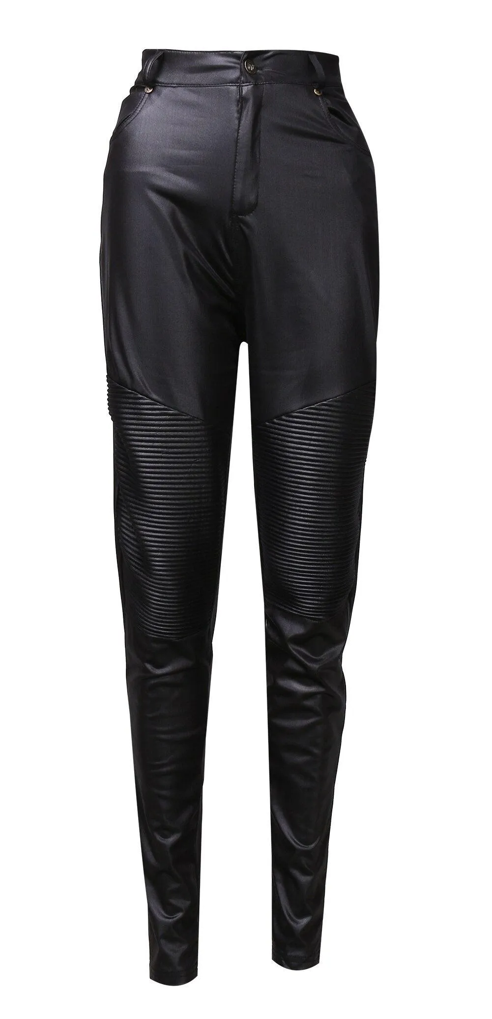 Sexy High-Waisted PU Leather Pencil Pants