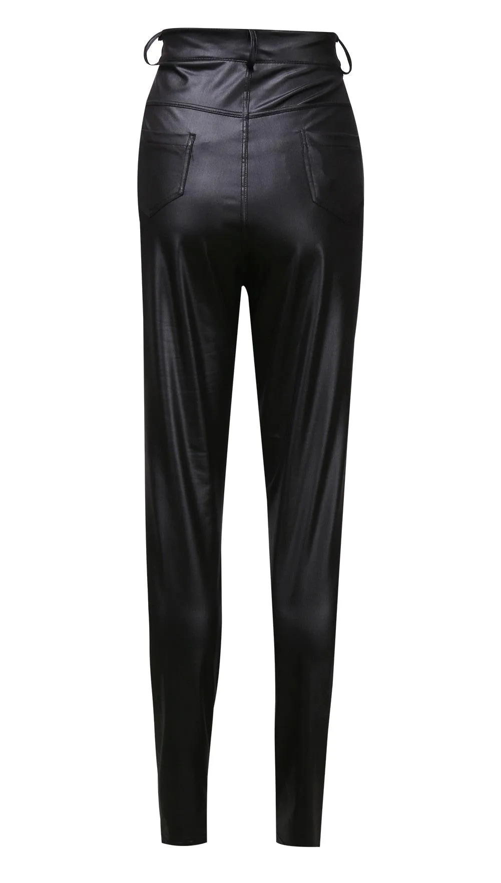 Sexy High-Waisted PU Leather Pencil Pants