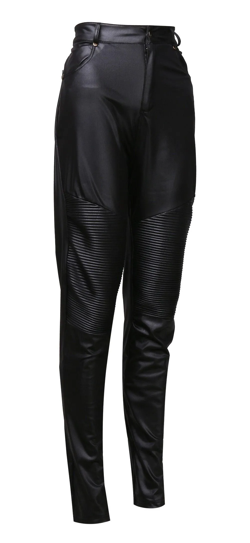 Sexy High-Waisted PU Leather Pencil Pants