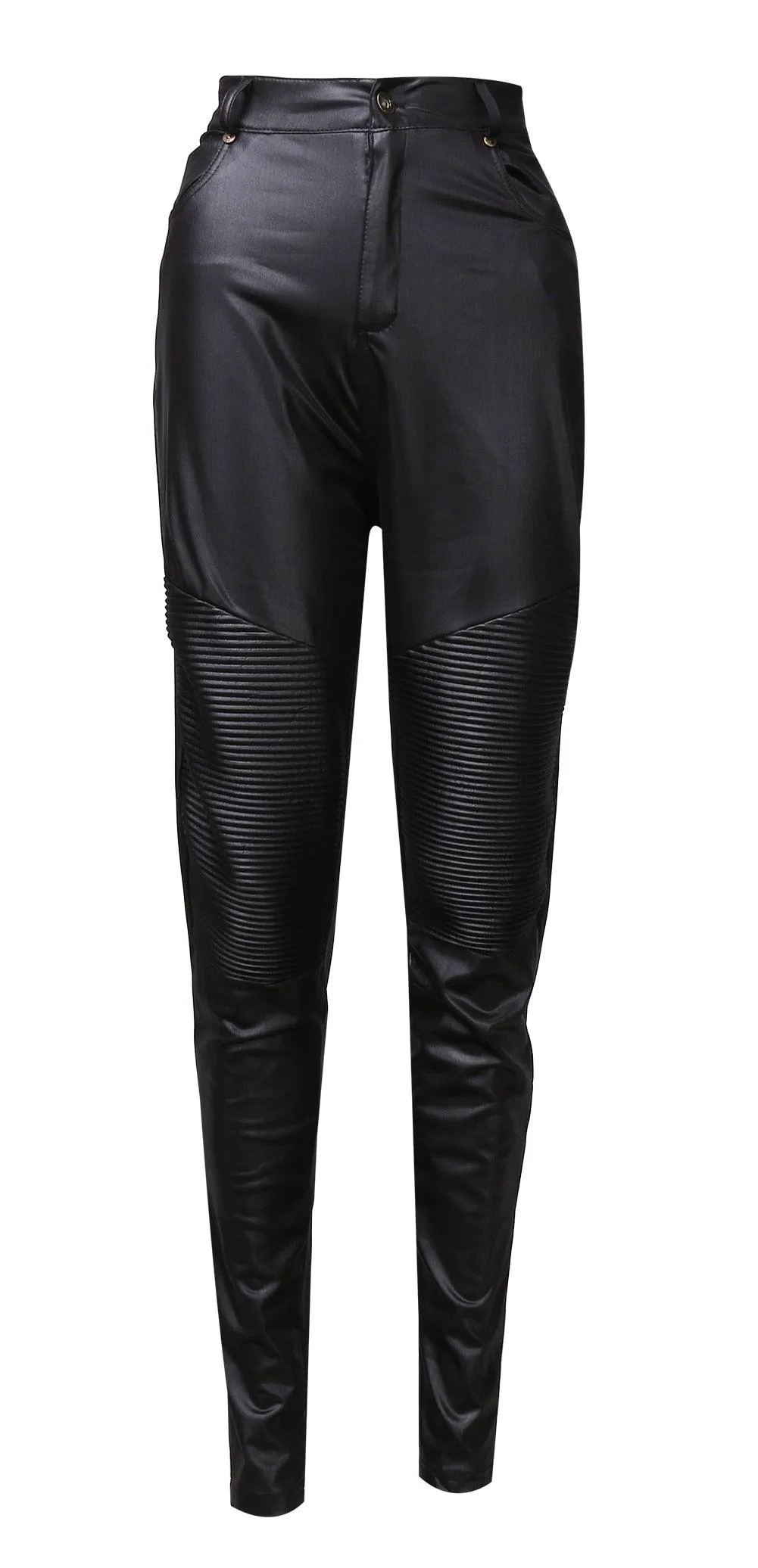 Sexy High-Waisted PU Leather Pencil Pants