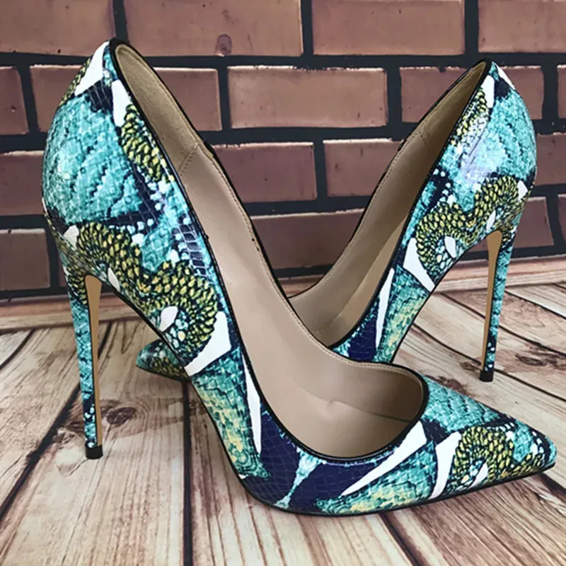 sexy lace shallow  synthetic leather 12cm pointed high heels