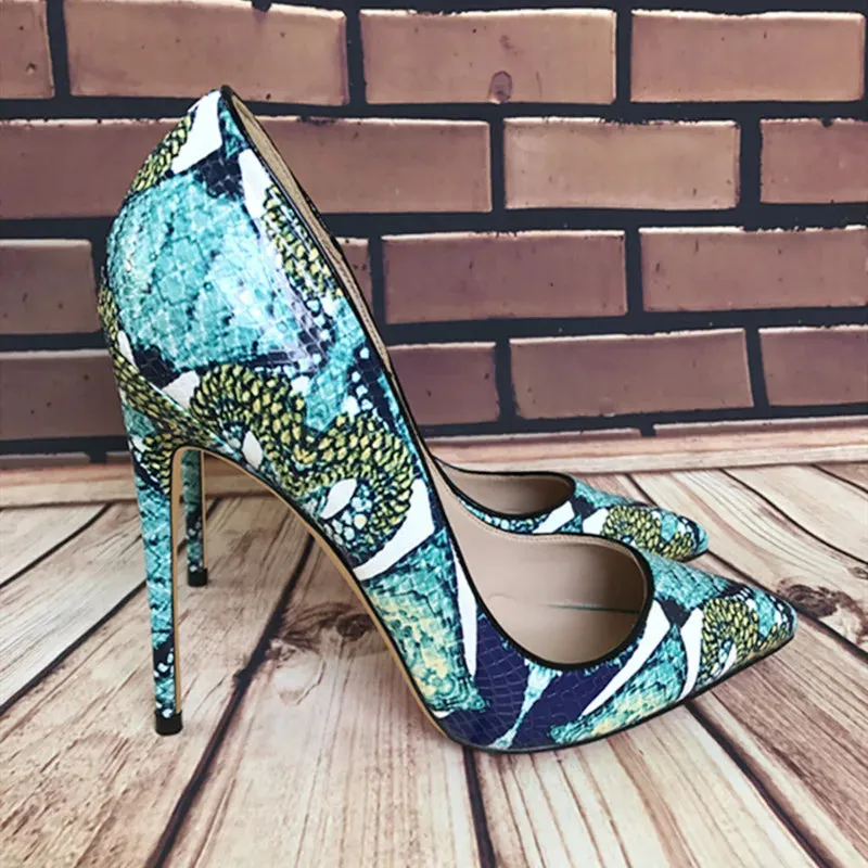 sexy lace shallow  synthetic leather 12cm pointed high heels