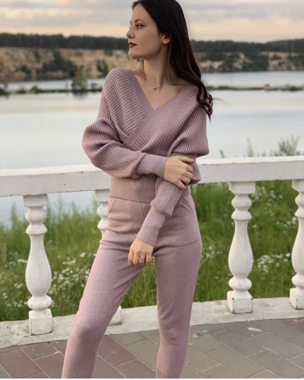 Sexy Multicolor Strapless Sweater Knit Sports Suit