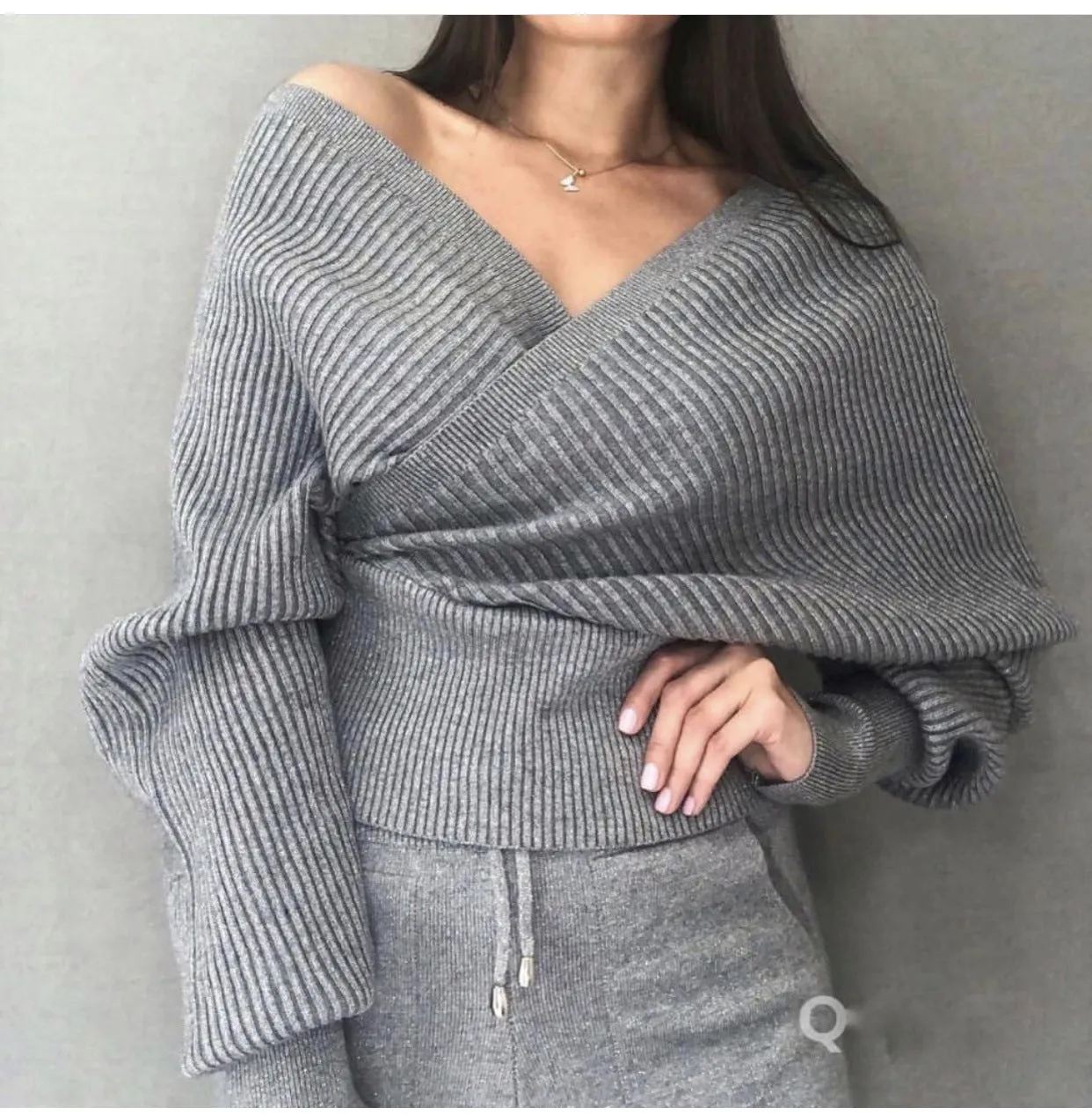Sexy Multicolor Strapless Sweater Knit Sports Suit