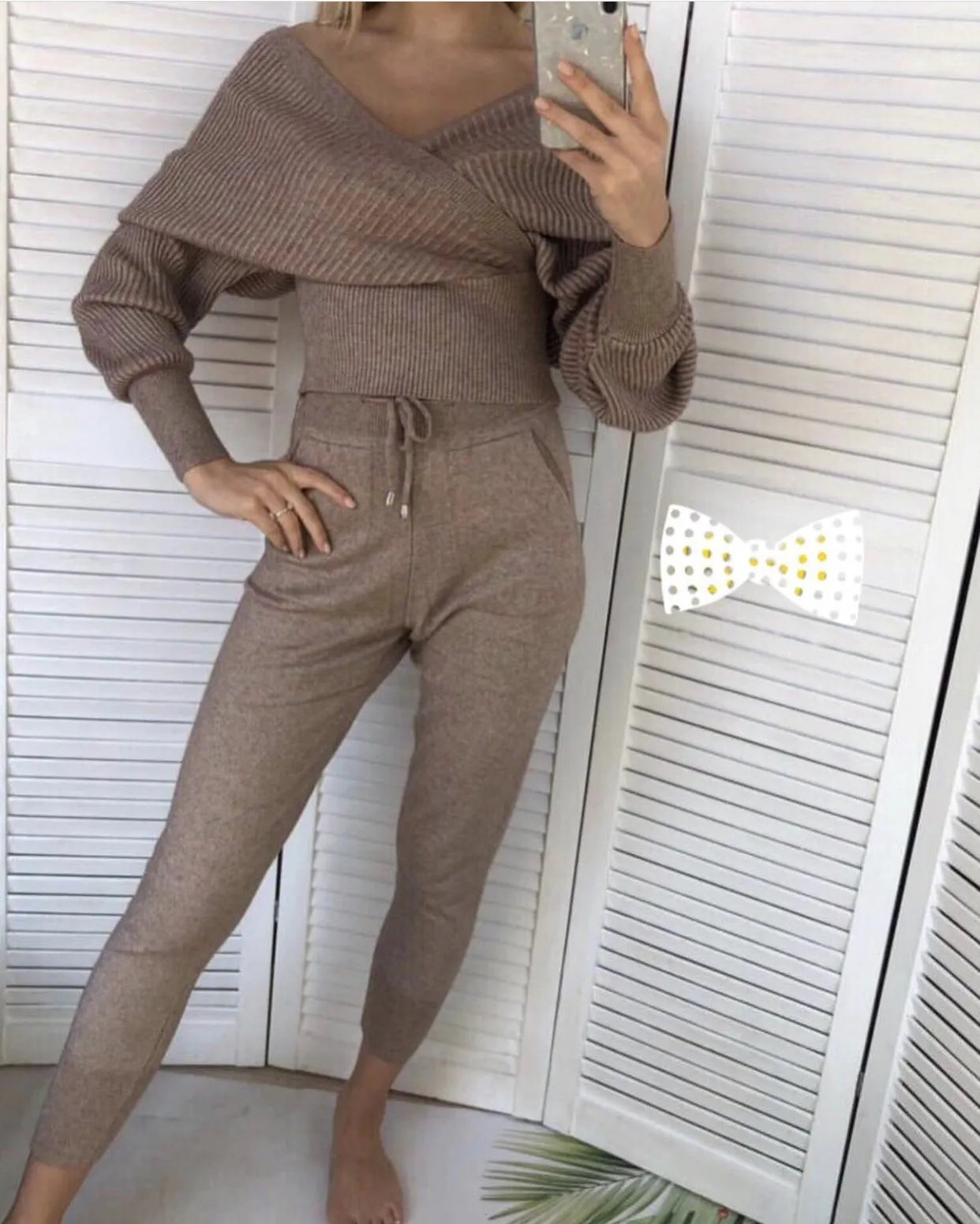 Sexy Multicolor Strapless Sweater Knit Sports Suit