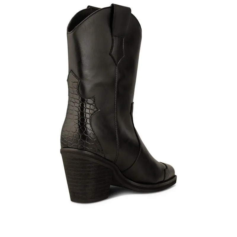 SHOE THE BEAR Nancy Western Boots in Black