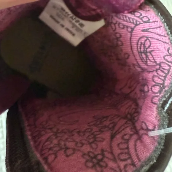 Shyanne|NWT,Brown &amp; pink toddler leather boots, ,cowgirl western style•••!Size 3