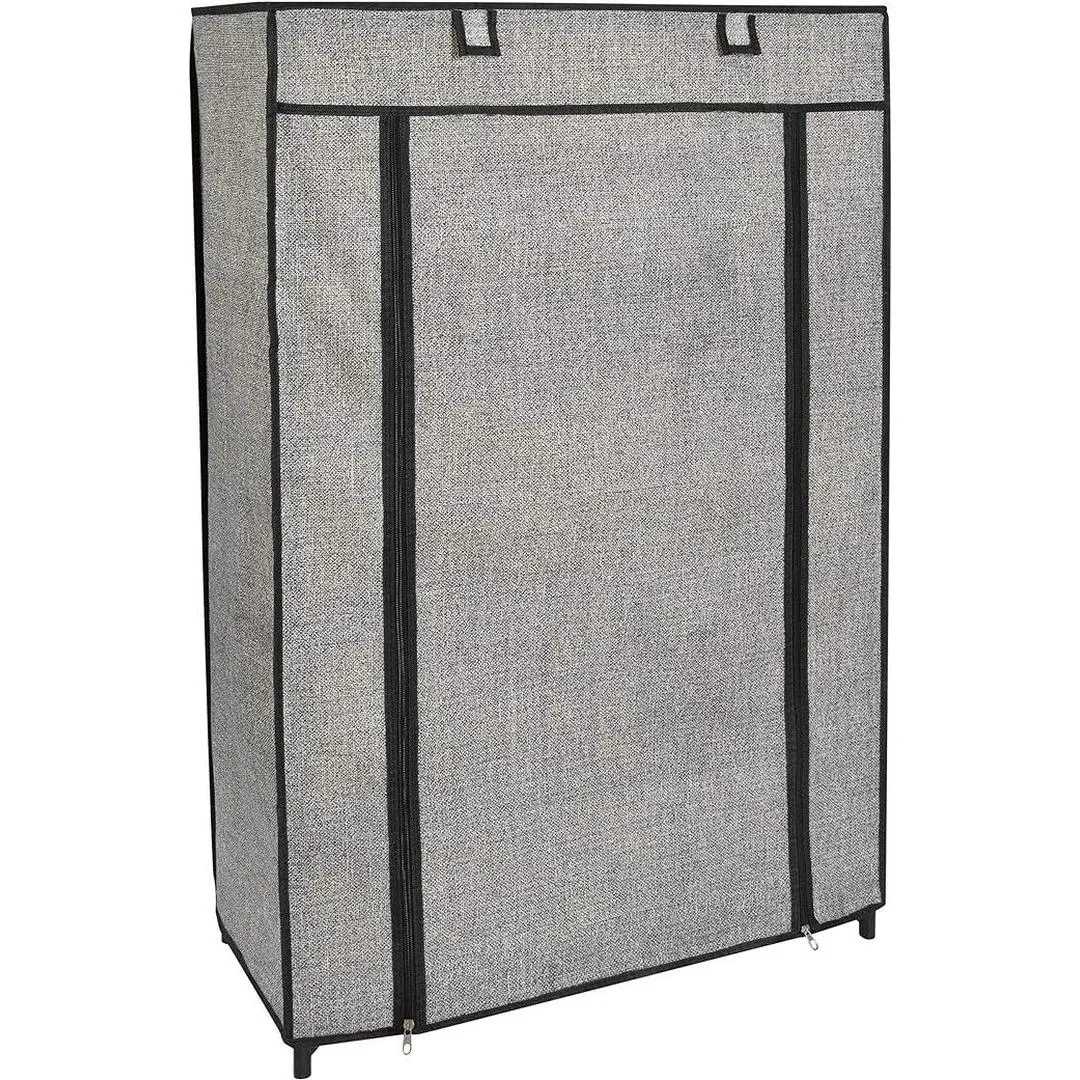 Simplify 5 Tier Shoe Storage Closet Organizer Rack with Cover, Holds 15 Pairs