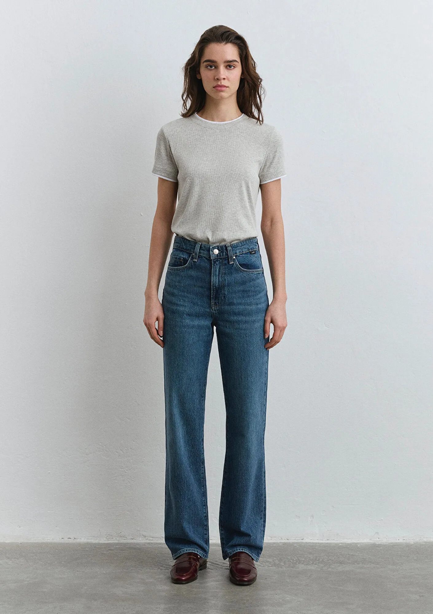Sky Dark Shaded Classic Denim Jean Pants