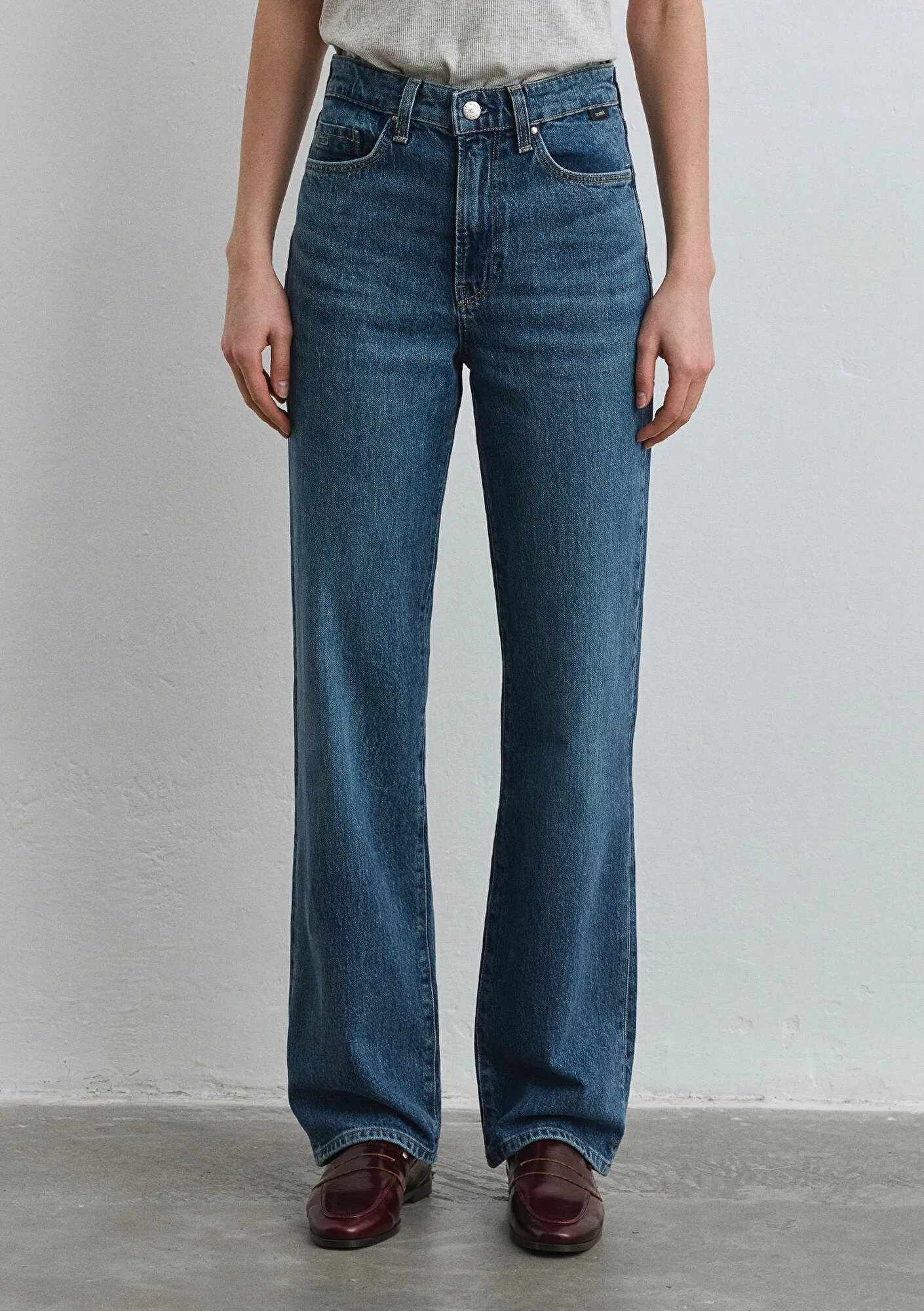 Sky Dark Shaded Classic Denim Jean Pants