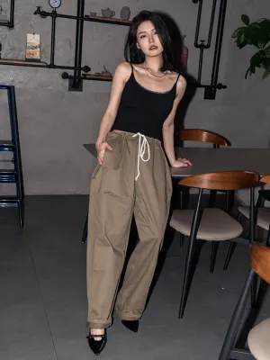 Slim waist Drawstring pants