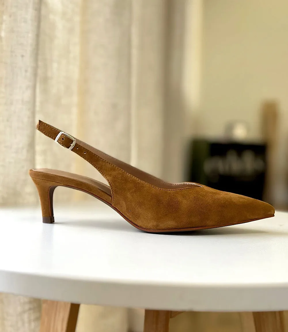 Slingback Stacked High Heels