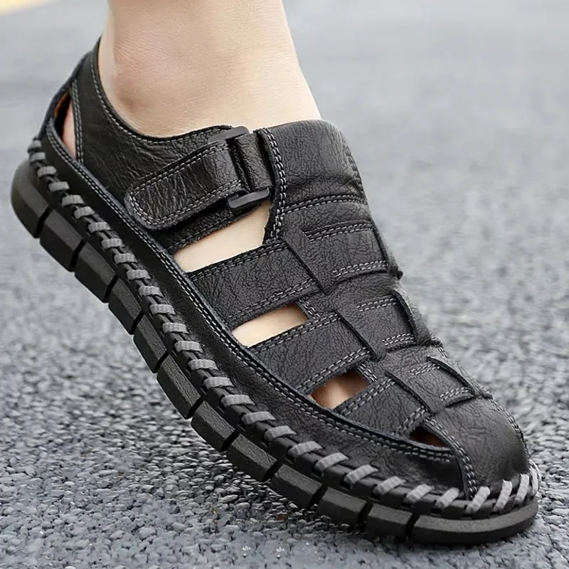 Slip On Split Leather Shoes Men Flats