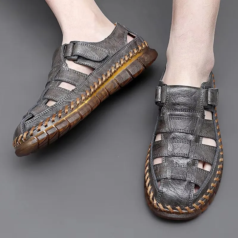 Slip On Split Leather Shoes Men Flats