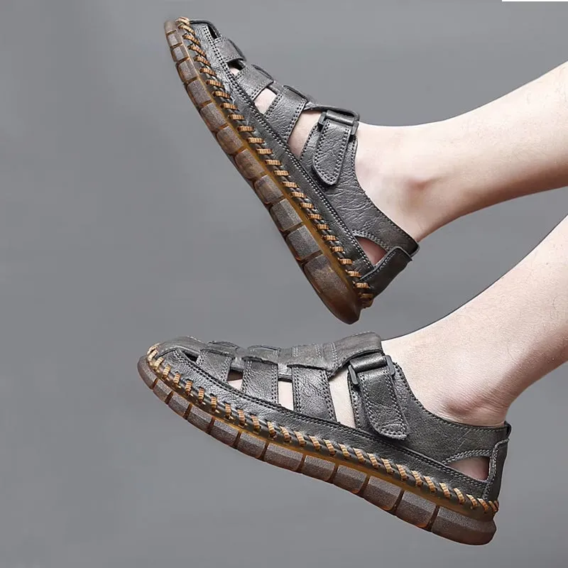 Slip On Split Leather Shoes Men Flats