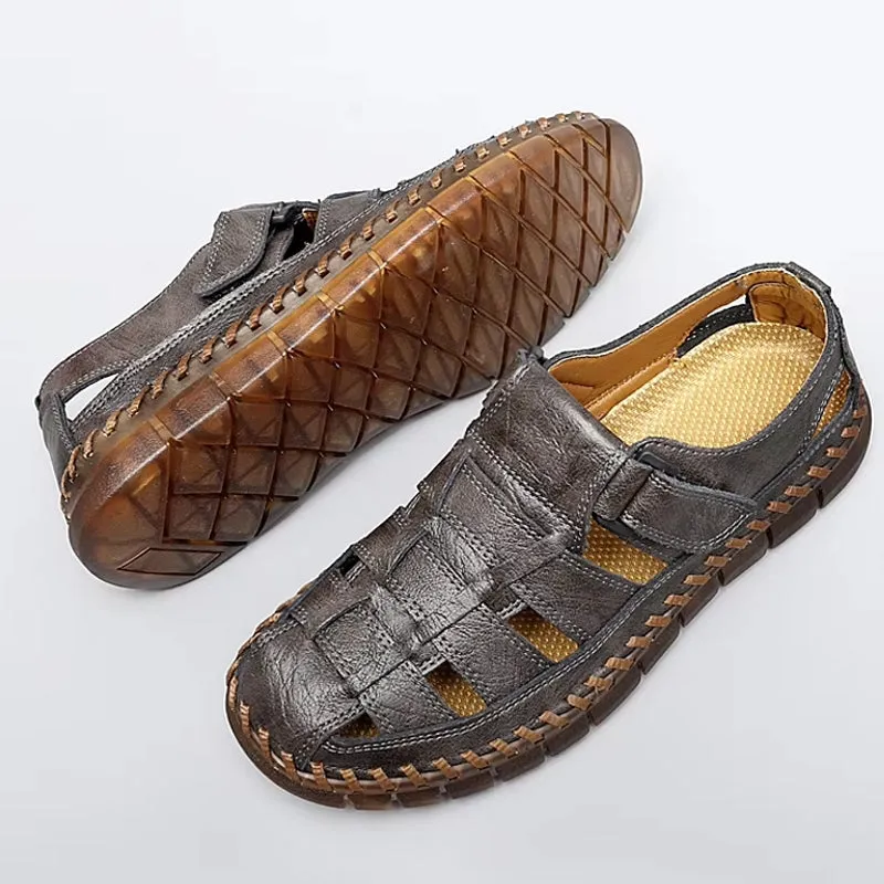 Slip On Split Leather Shoes Men Flats