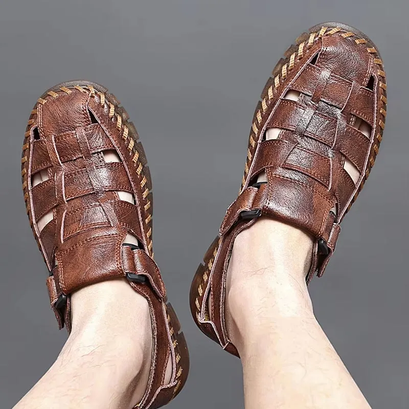 Slip On Split Leather Shoes Men Flats