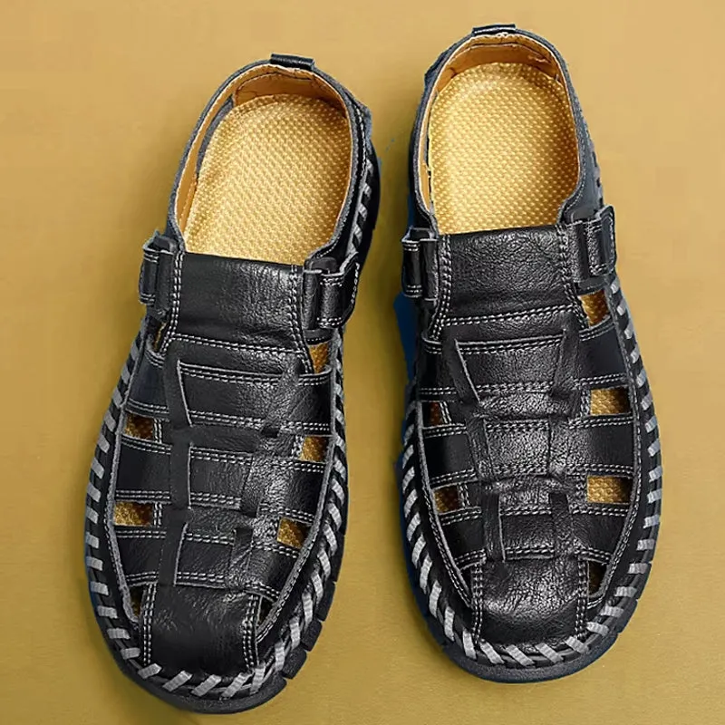 Slip On Split Leather Shoes Men Flats