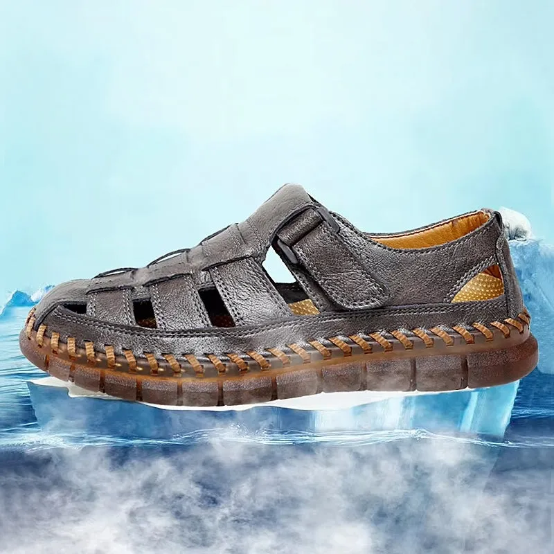 Slip On Split Leather Shoes Men Flats