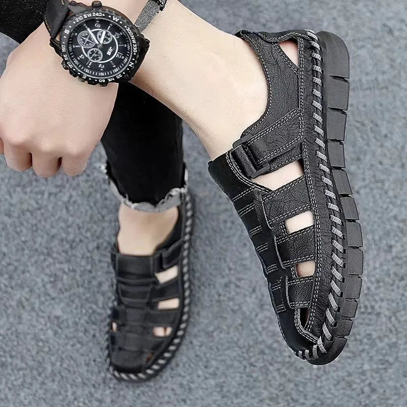 Slip On Split Leather Shoes Men Flats