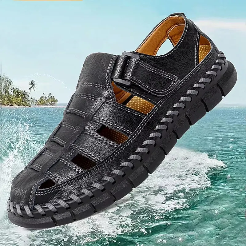Slip On Split Leather Shoes Men Flats
