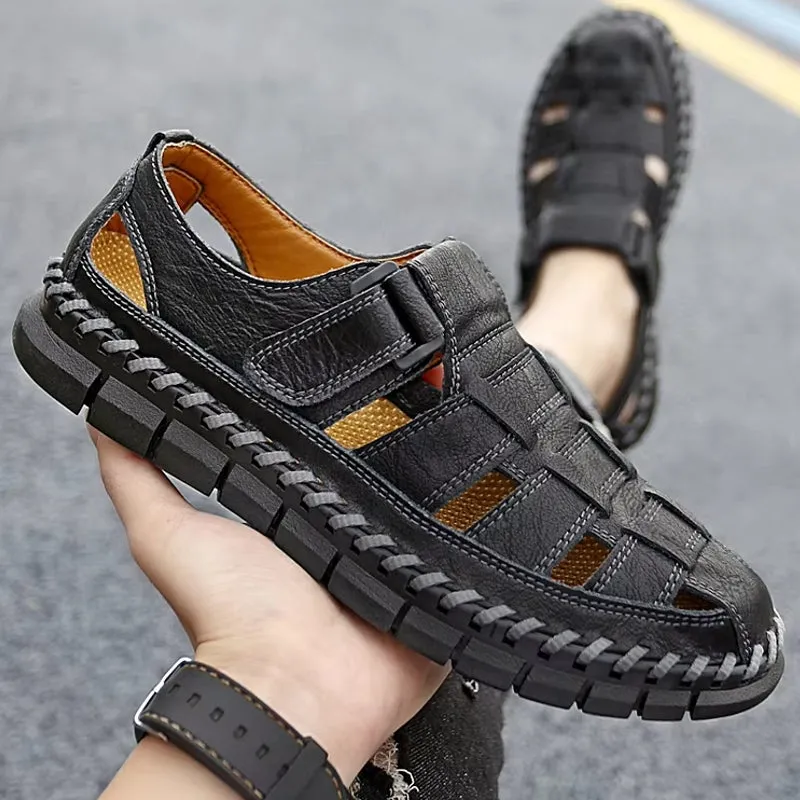 Slip On Split Leather Shoes Men Flats
